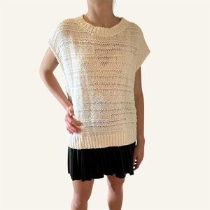 PESERICO Cotton and Linen Knit Sleeveless Sweater Top🌸